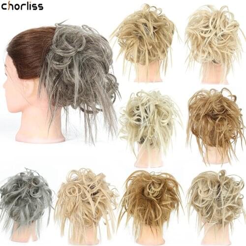Chorliss Curly Scrunchie Elastic Messy Synthetic Elastic Band Chignon Hair Chignon Bun Hairpiece Synthetic Hairpiece Wrap Bun