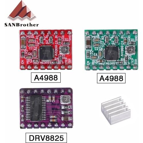 3D Printer Parts A4988 DRV8825 Stepper Motor Driver With Heat sink For SKR V1.3 1.4 GTR V1.0 RAMPS 1.4 1.6 MKS GEN V1.4 board