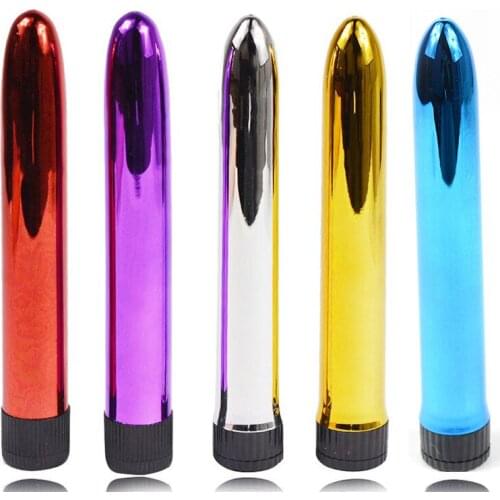 17CM MultiSpeed Huge Bullet Dildo Vibrator Plating Metal Vaginal Massage Wand Female Clitoris Stimulation Sex Toys for Woman