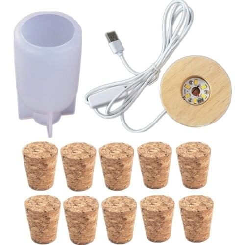 Fairy Bottle Shape Lamp Resin Mold Bottle Light Mold LED Bulb Lamp Silicone Mold Epoxy Resin Crafts for Home Decoration