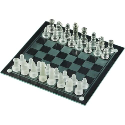Hot Top Grade K9 Glass Chess Set 20/25cm Square Chessboard Creative Furnishing International Chess Game Thinking Toy Board Game