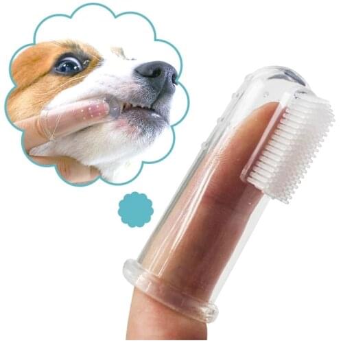 Pet Toothbrush Super Soft Pet Finger Toothbrush Dog Brush Bad Breath Tartar Teeth Care Tool Pet Cleaning Silicagel Supplies