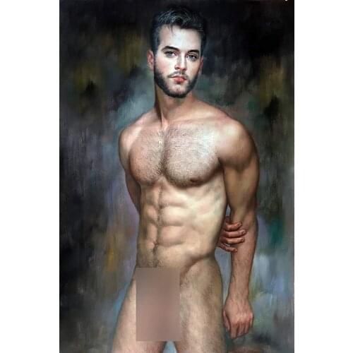 Oil painting on canvas (handmade) nude man on canvas 24x36inch 009