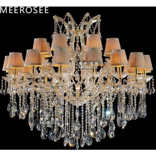 Classical Chandelier Light Fixture Big Crystal Chandeliers Lighting Crystal Lamp for Foyer, Lobby, Villa 24 Lights Hanging Lamp