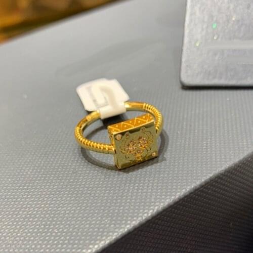 UMGODLY Yellow Gold Color Ring Cubic Zirconia Star Moon Ring Women Fashion Brand Woman Jewelry