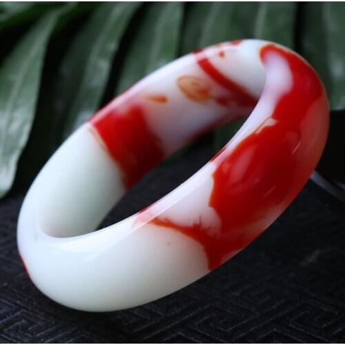 Red jade bracelet бижутерия для женщин sheep fat jade floating red and white Gold silk color children Hetian sheep fat jade