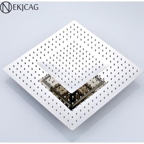 Multiple Size Options Square Rain Shower Head Wall Ceiling Mounted Top Over-head Shower Sprayer