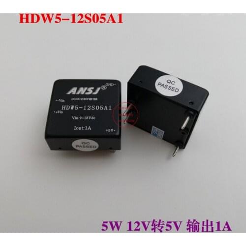 Power Supply Module 12V to 5V Isolation Voltage Regulator Module Power Supply 5W Output 1A Current HDW5-12S05A1