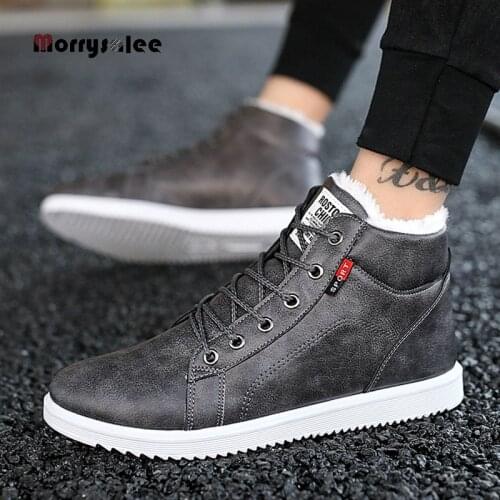 Men Snow Boots New Winter Shoes Men Winter Boots Footwear Ankle Boots Warm Fur Men Boots Snow Shoes High-top 2020 New Fashion