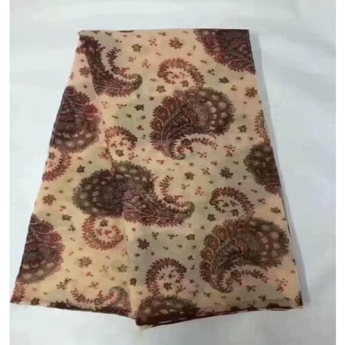 Latest Design High Quality Printed Velvet Silk Fabric 5 Yards For Women Dress Textile Material. L11171