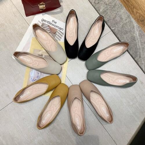Spring/Autumn Fashion New Style Flat Shoes All-match Comfortable Lightweight Solid Color Sweet Round Toe Zapatos De Mujer W28-11