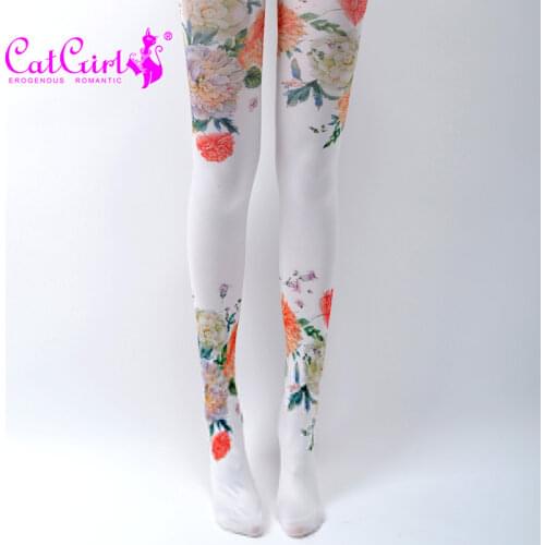 New Fashion Designs Flower Patterned Tights Print Pantyhose For Womens