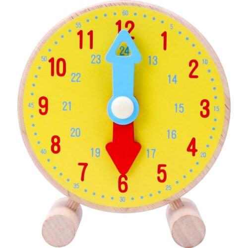 Montessori Educational Wooden Toys Children Cognitive Time Demonstration Clock Teaching Aid Clock Learning Toys for Kids