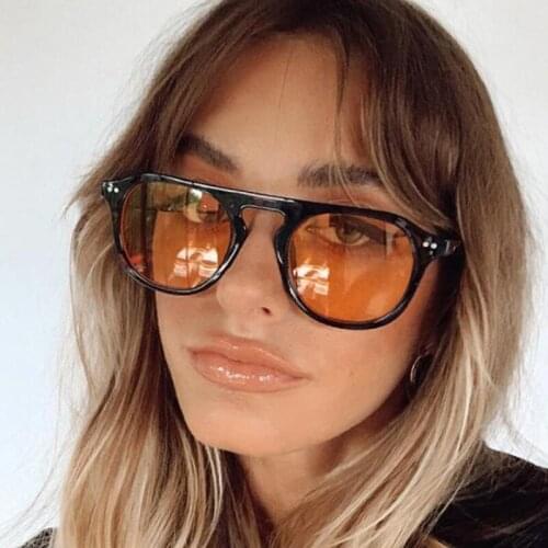 Retro Round Yellow Sunglasses Women Fashion Brand Designer Small Sunglasses Female Shades UV400 Trend Candy Color Glasses