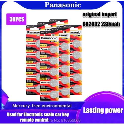 30pcs 3v CR2032 Original Panasonic Brand New Battery For Button Cell Coin Batteries For Watch Computer Toys Voice Recorders