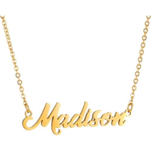 Personalized Name Necklace Women Custom Letter Pendant Necklace Chain Customized Nameplate Necklace Couple Jewelry Gift