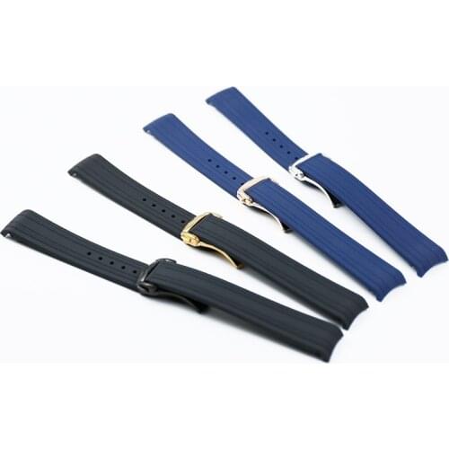 Rubber strap mens 20mm watch accessories for Omega new hippocampus 300 sports waterproof silicone strap women watch band