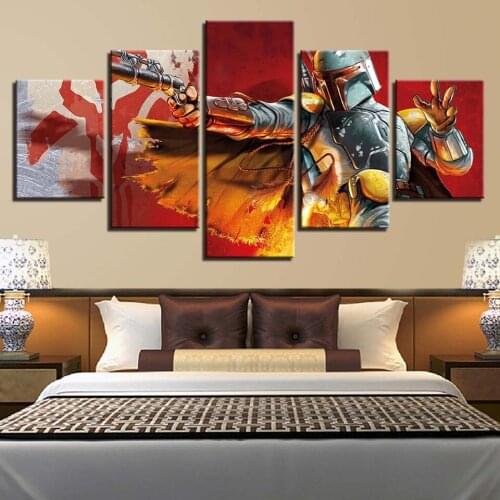 Anime Iron Armor Gunslinger Warrior 5 pcs Modern Home Wall Decor Canvas Picture Art HD Print Painting On Canvas for Living Room