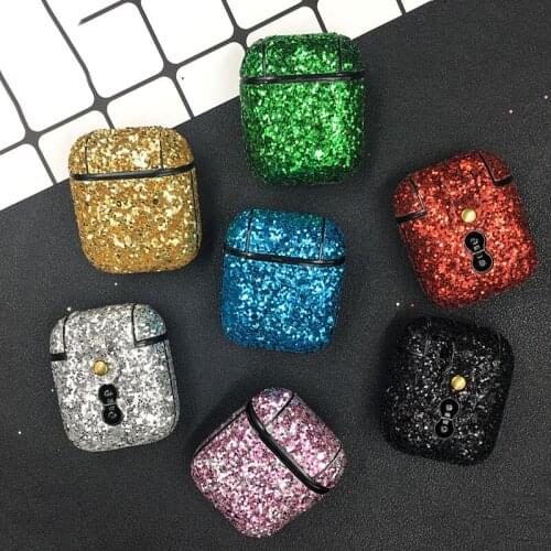 Luxury Bling Shiny Wireless Bluetooth Case For Apple Airpods Cover Noble Glitter Girl Earphone Protective Case For Air Pods 1 2