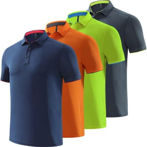 New Mens Summer Golf Sports Breathable Golf Shirt Polo Shirt Quick-Drying Lapel Golf Jersey Outdoor Leisure Polyester Golf Wear
