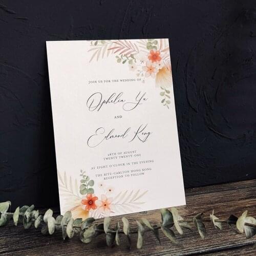 Floral Wedding Invitations with Envelope 5x7inch Personalised Cards Bridal Shower Birthday Invite