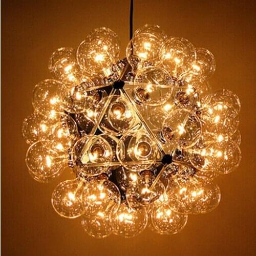 Cord pendant lamp 40 heads Dandelion clear Glass ball hanging lamp Bubble DNA Molecules split pendant lighting glass shades