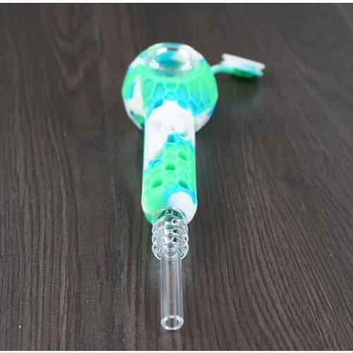 Glass Smoke pipe with Glass Holder Tube For Tobacco Cigarettes Smoking Smoke Filter Pipes Mouthpiece Hookah