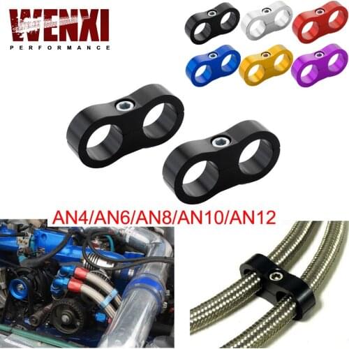 1Pcs Universal AN4 AN6 AN8 AN10 AN12 Billet Oil Fuel Water Hose Tube Seprator Divider Clamp aluminum line separator
