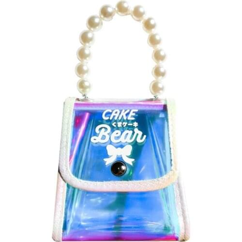 Women Ladies Transparent PVC Handbag Lady Top Handle Casual Tote Portable Shopping Bags Purse