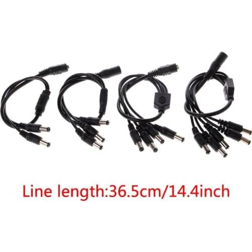 1 Female to 2/3/4/5 Male Plug 5.5x2.1mm Port 12V DC Power Adapter Splitter Cable
