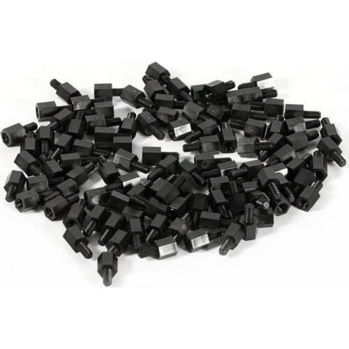 100pcs M2 M3 Plastic Nylon Hex Male-Female/Female Spacer Round Head Screw Nut Hex Brass Standoff Spacer Assortment Kit
