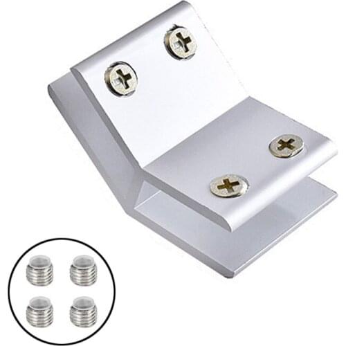 Brand New 2PCS 135 Degree Metal Glass Clamps Clips Board Frame Glass Shelf Fixed Holder Brackets No Drilling for 10~12mm