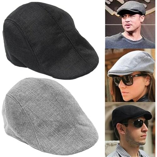 2021 Four Seasons Beret Mens Womens Retro News Boy Hat Linen Outdoor Hat Sun Hat Unisex Linen Cap