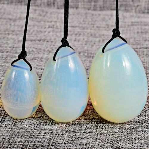 3 pcs Drilled Opalite Yoni Egg crystal ball Pelvic Kegel Exercise Vaginal Tightening Ben Wa Jade Love Egg for Women Health Care