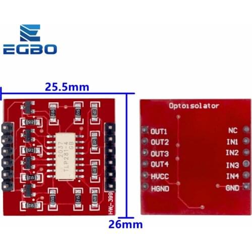 TLP281 4 CH 4-Channel Opto-isolator IC Module For Arduino Expansion Board High And Low Level Optocoupler Isolation 4 Channel