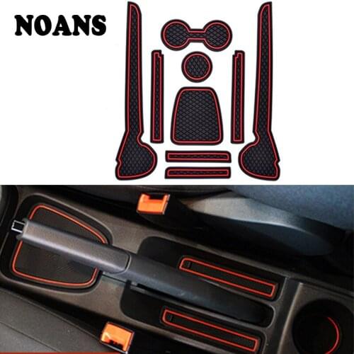 9PCS/Set For 2011-2016 VW Polo 6R GTI Volkswagen Polo Accessories 3D Rubber Car Anti Slip Mat Interior Door Pad/Cup Mat