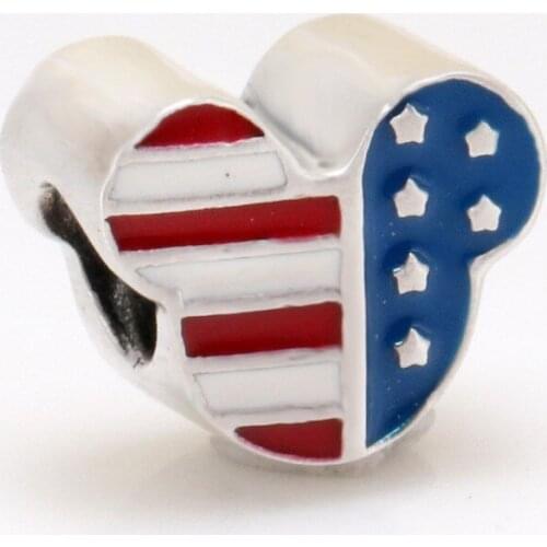 Authentic 925 Sterling Silver Bead Fashion National Flag Beads Fit Original Pandora Bracelet For Women Diy Jewelry