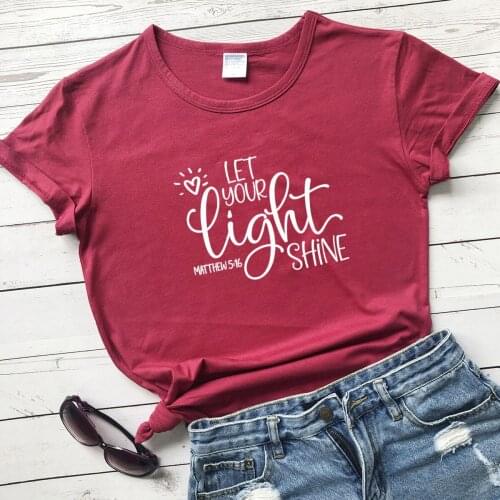 Be the Light Christian Bible baptism personality t shirt slogan cotton casual hipster tees quote party jesus faith tee tops R165