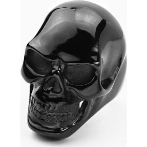 Free Shipping Punk Size 8-15# 316 Stainless Steel Silver color Black Plated Golden color Big Skull Head Ring and Skeleton Ring