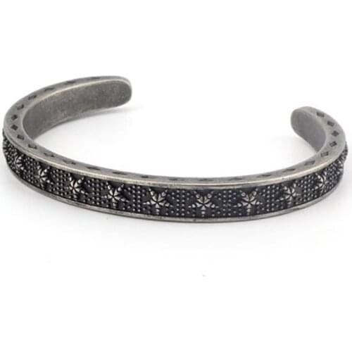 Stainless Steel Vintage Men Women Fashion Star Gold Punk Rock Bracelet Bangle Jewelry Gift For Him