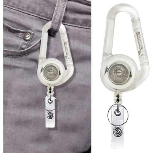 ID Card Key Chain Lanyard Clip Key Ring Retractable Pull Name Tag Recoil Badge Belt Rope Holder Heavy Duty Keyring Keychain