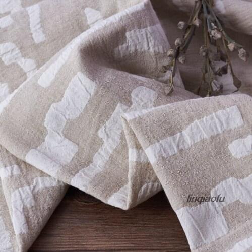 Cotton and linen material Brand autumn and winter thick jacquard jacket dress personalized fabric High-end linen fabric