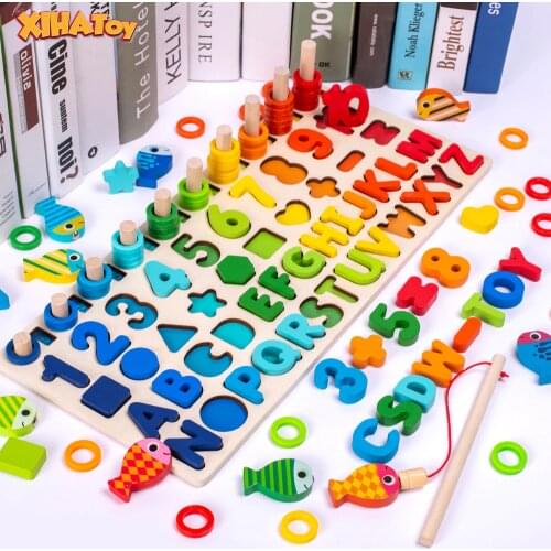 XIHATOY Busy Board Wooden Montessori Educational Match Toys For Children Color Shape Early Learning Infant Toy Christmas Gift