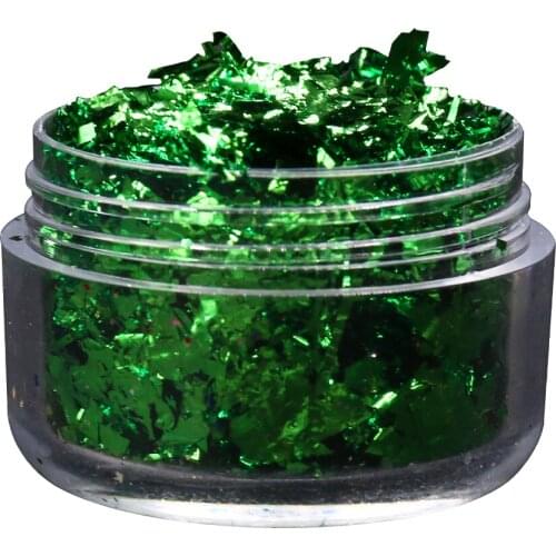 Imitation Gold Foil Fragment Green Nail Glitter for DIY Nails Sticker Art Nail Decorations Multi Color Gold Leaf Flakes