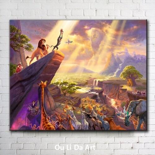 Classical Thomas cartoon lion animal landscape canvas printings oil painting printed on canvas wall art decoration pictures