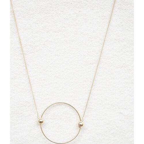 Contracted circle multicolor pendant decorative necklace Female long necklace matte black necklace