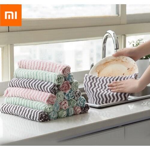 Xiaomi Kitchen dishcloth double layer absorbent non stick oil pan double layer thick towel furniture dry wet dual purpose towel