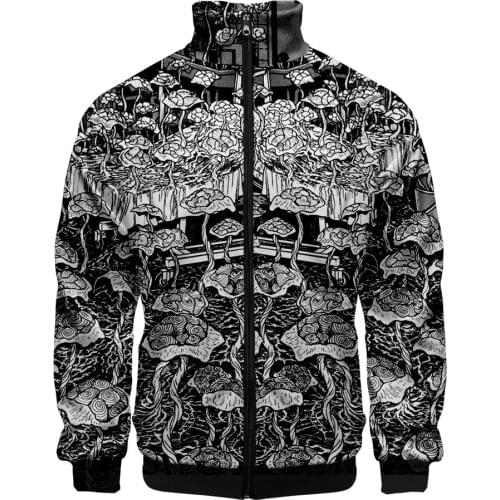 2021 3D Anime Junji Ito Stand-up Collar Zipper Jacket New Men/Women Long Sleeve Sweatshirt Fashion Casual Clothes