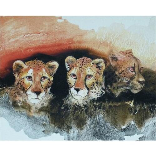 Leopard Tiger Animal New Handicrafts DIY Crystal Full Diamond Square 5D Diamond Painting Cross Stitch Kit Inlaid Round Rhineston