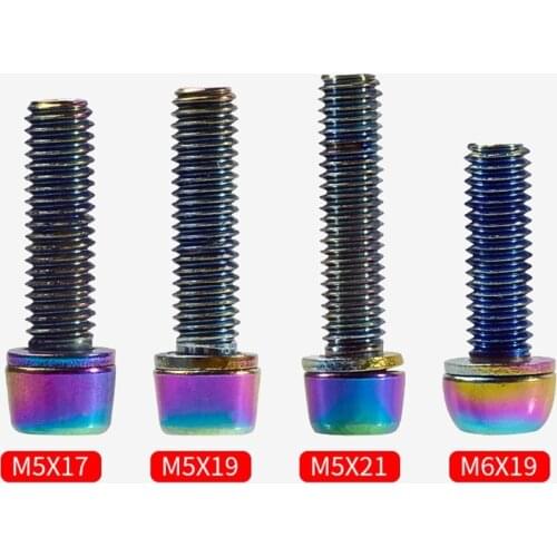 M5/M6*17/19/21mmTitanium Plated Bolt Screw For Mountain Road Bicycle Handlebar&Stem Screws 304 Stainless Steel Screw 6pcs/lot
